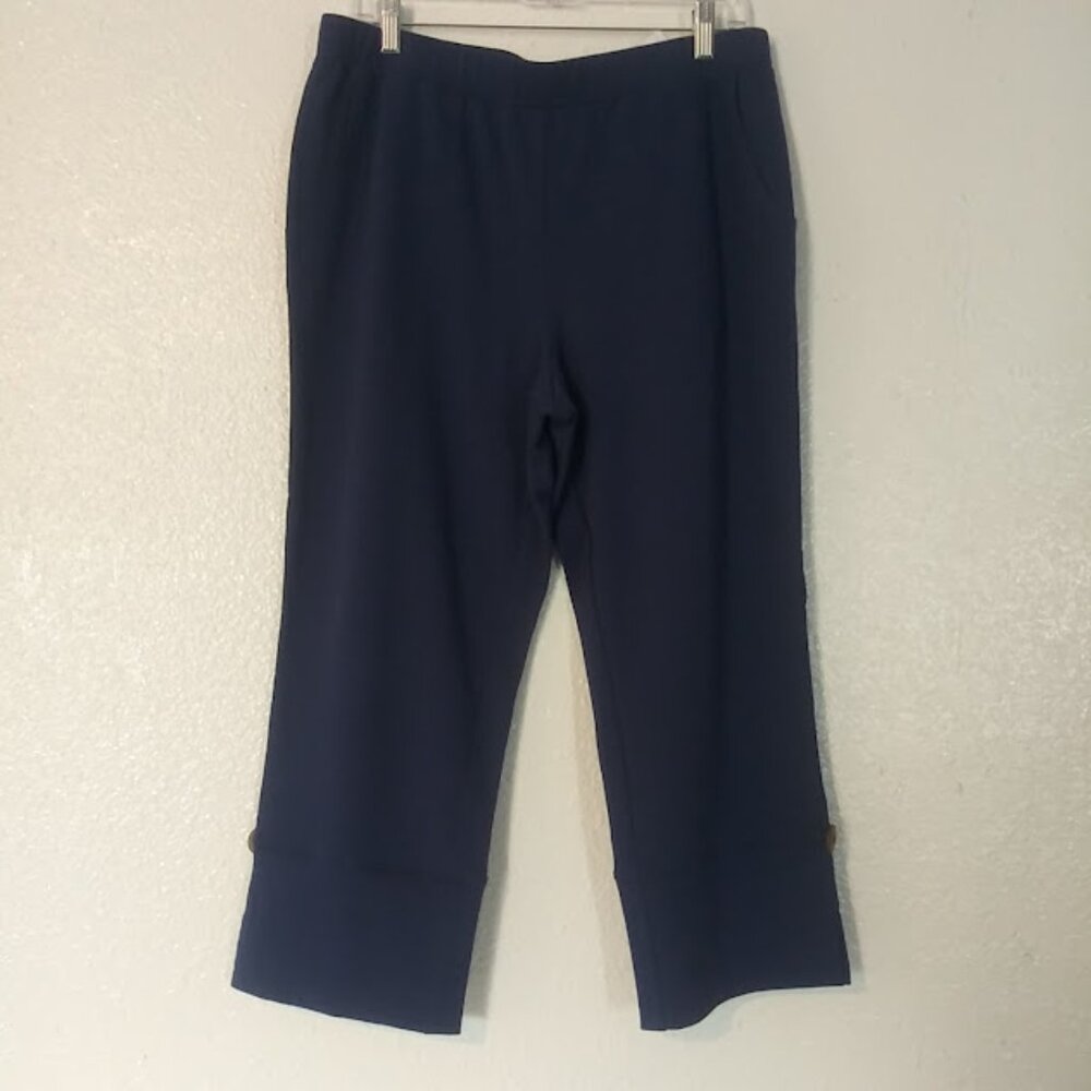 Denim&CO women's size M blue active pull on capris